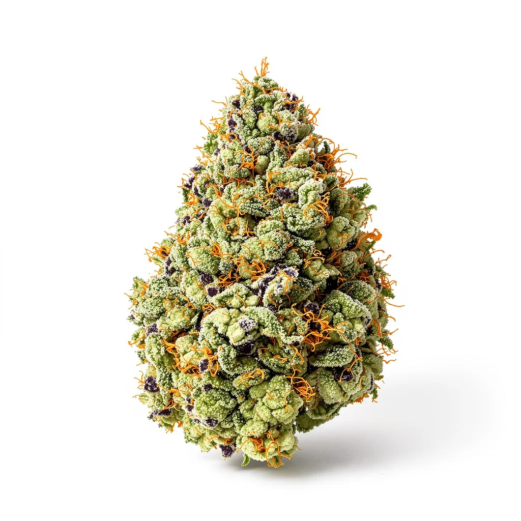 Sundae Driver 64% indica / 36% sativa flower with visible trichomes