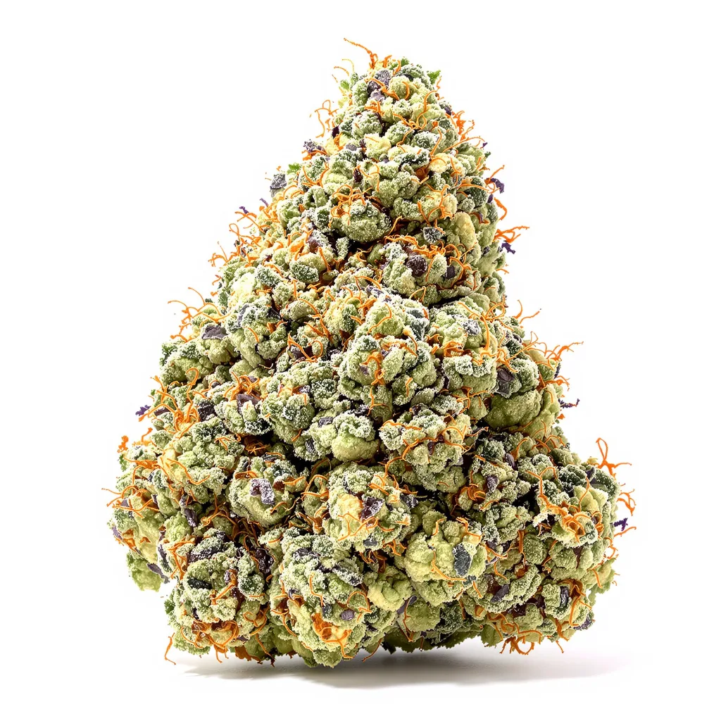 Sunrise 37% indica / 63% sativa flower with visible trichomes