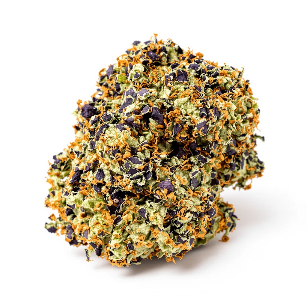 Super Blue Dream 75% indica / 25% sativa flower with visible trichomes