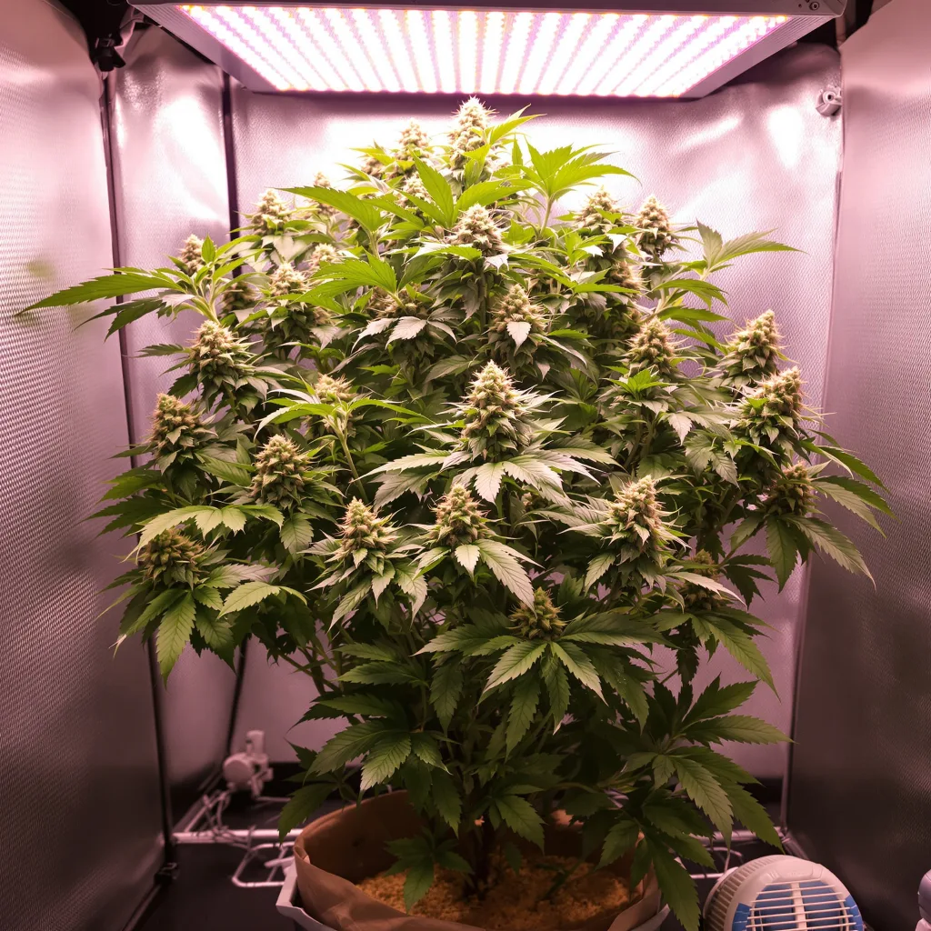Super Cheese cannabis plant in flowering stage — 90-130 cm feminised