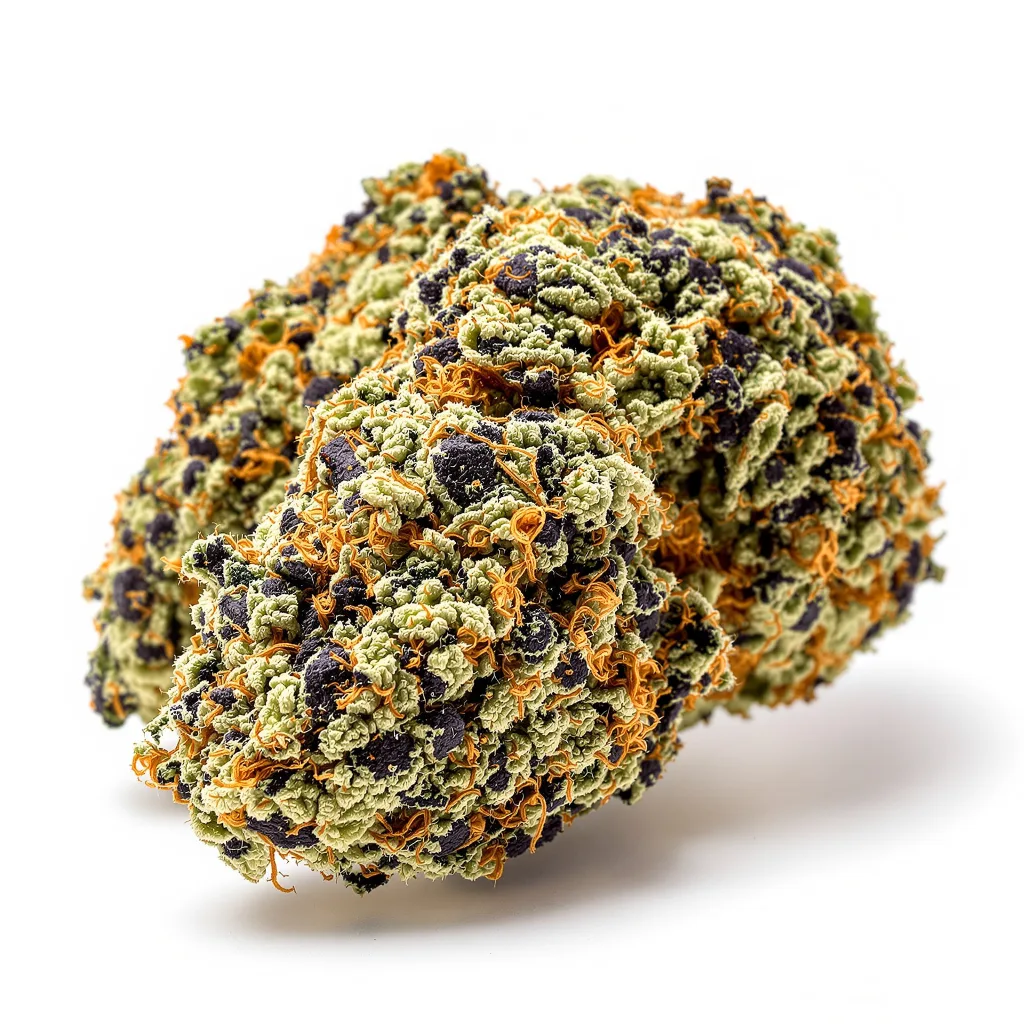 Super Cheese 89% indica / 11% sativa flower with visible trichomes