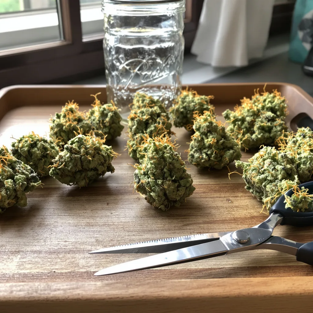 Super Green Crack 24% indica / 76% sativa flower with visible trichomes