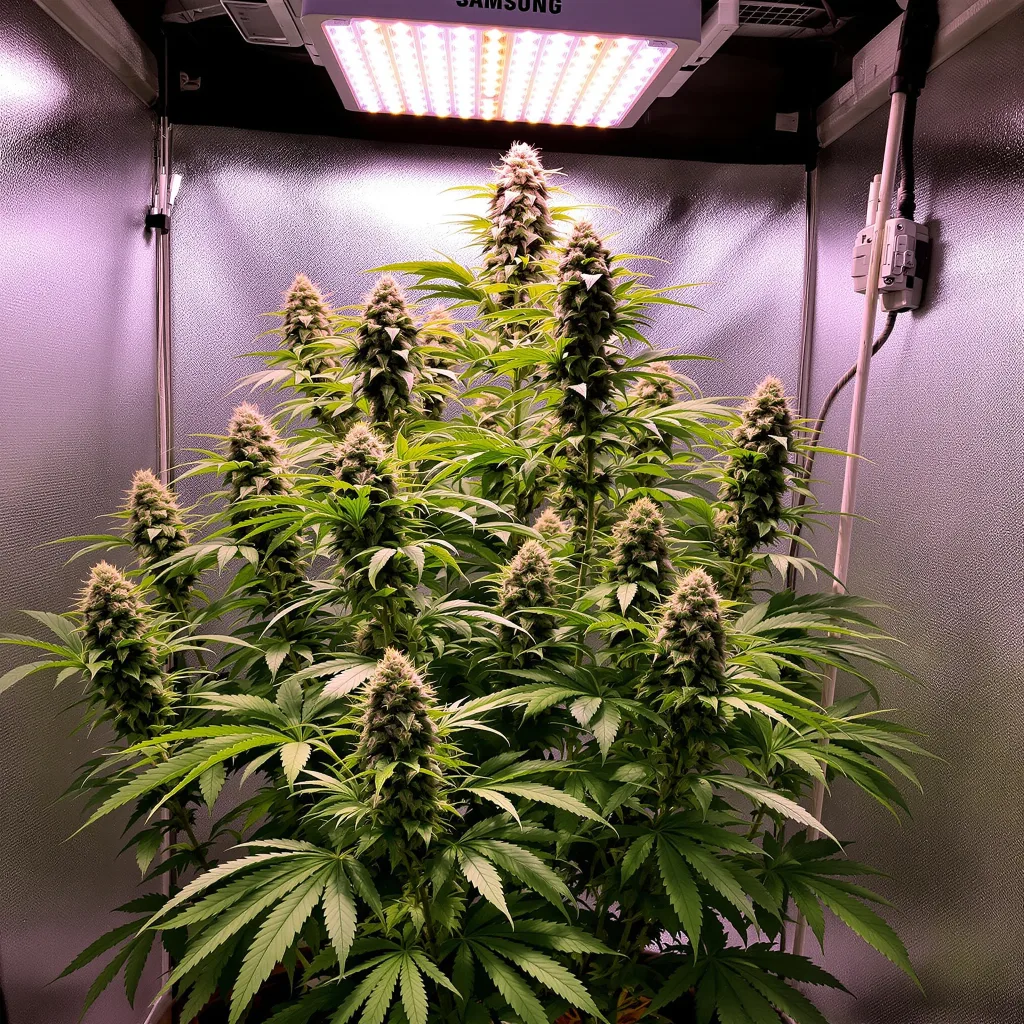Super Green Crack cannabis plant in flowering stage — 150-200 cm feminised