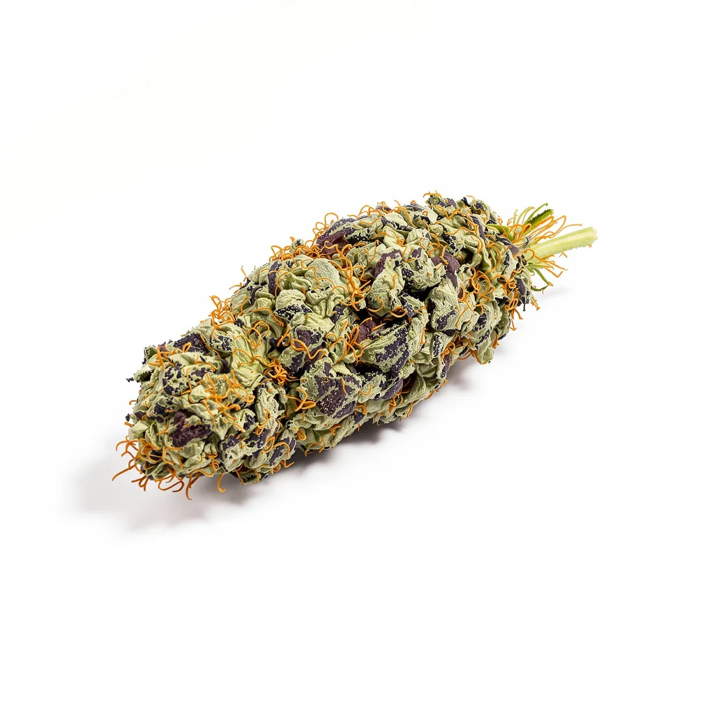 Super Skunk 70% indica / 30% sativa flower with visible trichomes