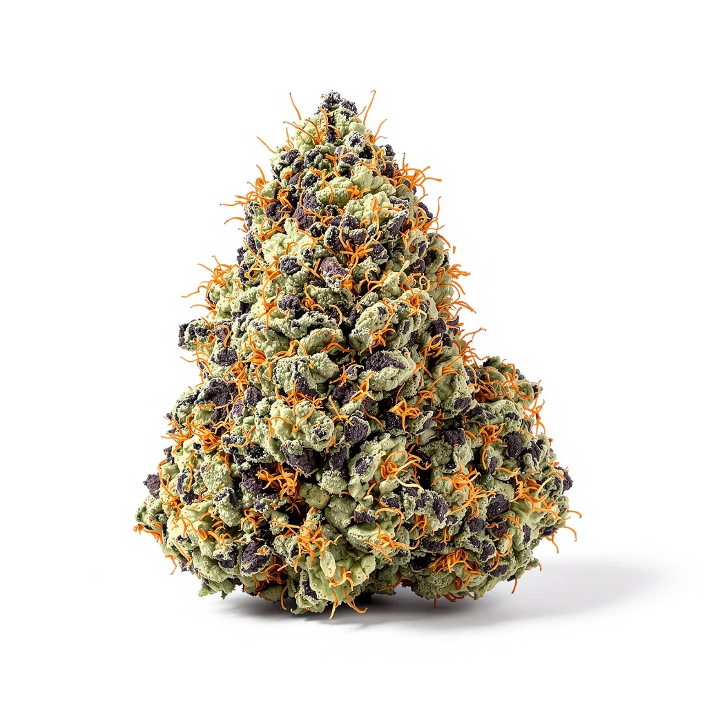 Super Skunk 70% indica / 30% sativa flower with visible trichomes