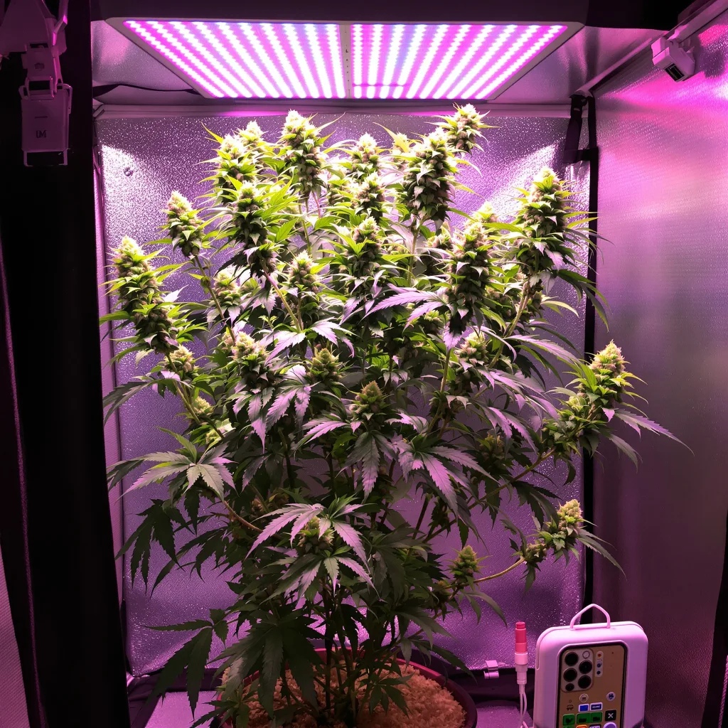 Super Snow Dog cannabis plant in flowering stage — 120-180 cm feminised