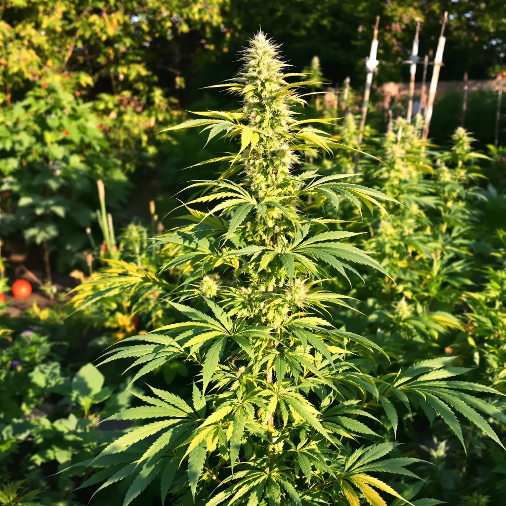 Super Sour Diesel 50% indica / 100% sativa flower with visible trichomes