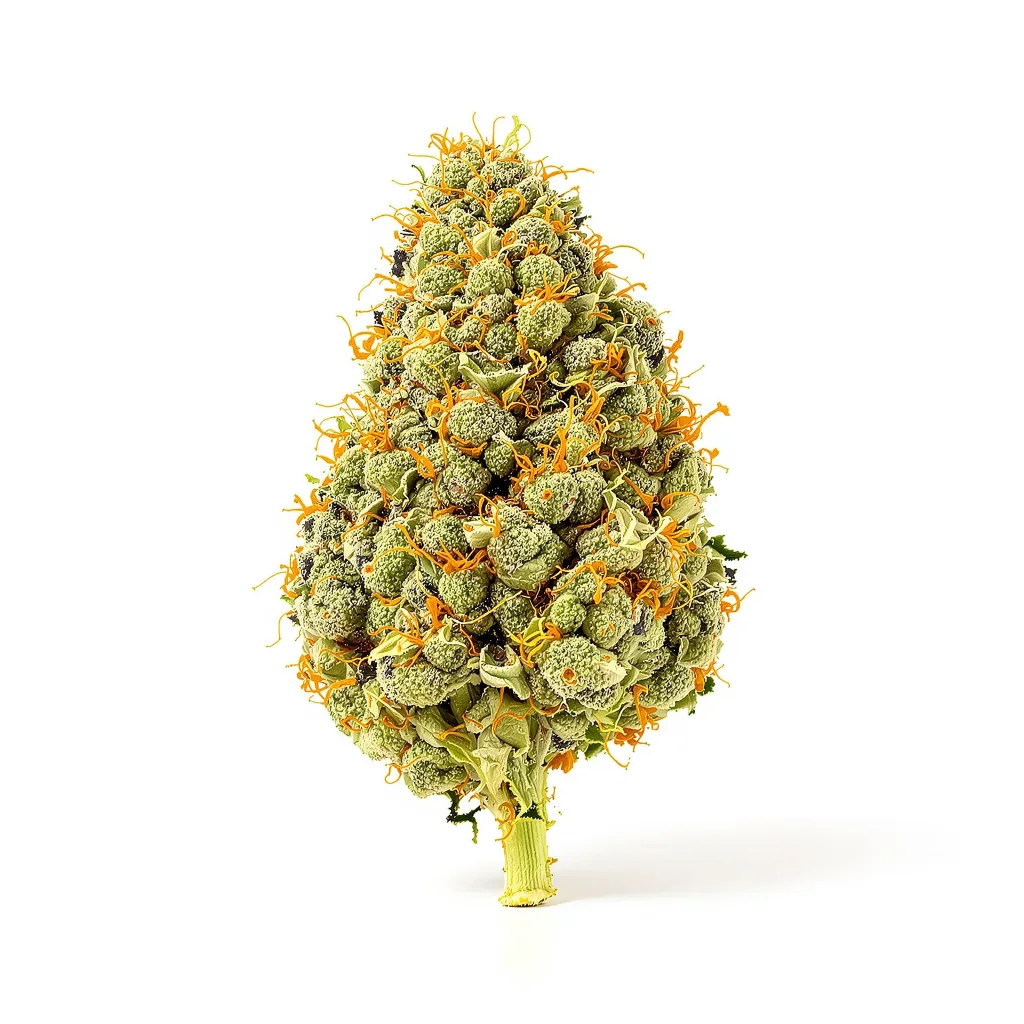 Super Sour Diesel 50% indica / 100% sativa flower with visible trichomes