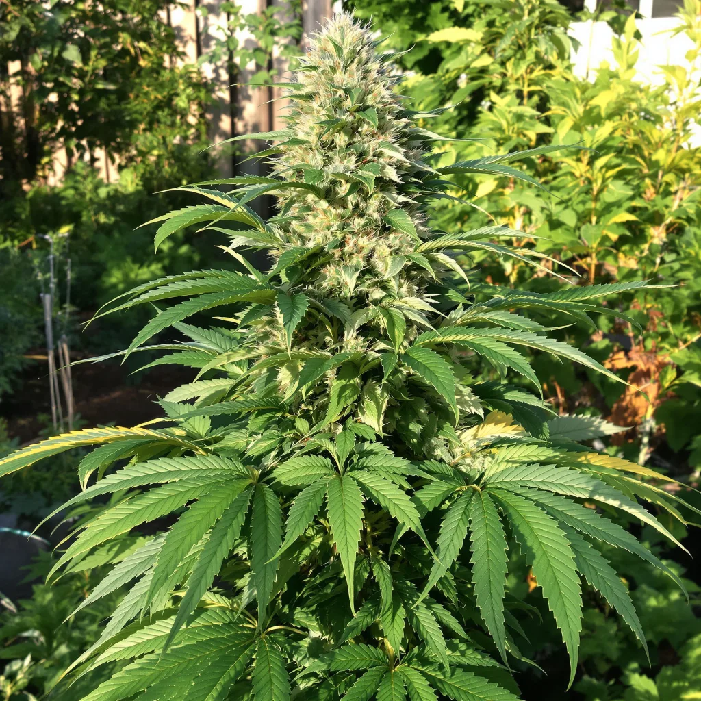 Sweet and Sour Widow 70% indica / 30% sativa flower with visible trichomes