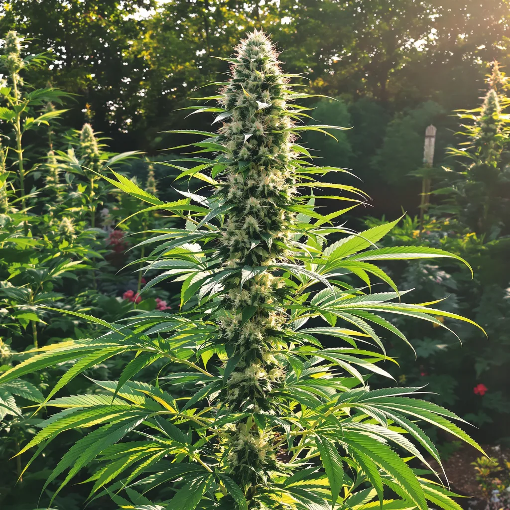 Sweet Diesel 14% indica / 86% sativa flower with visible trichomes