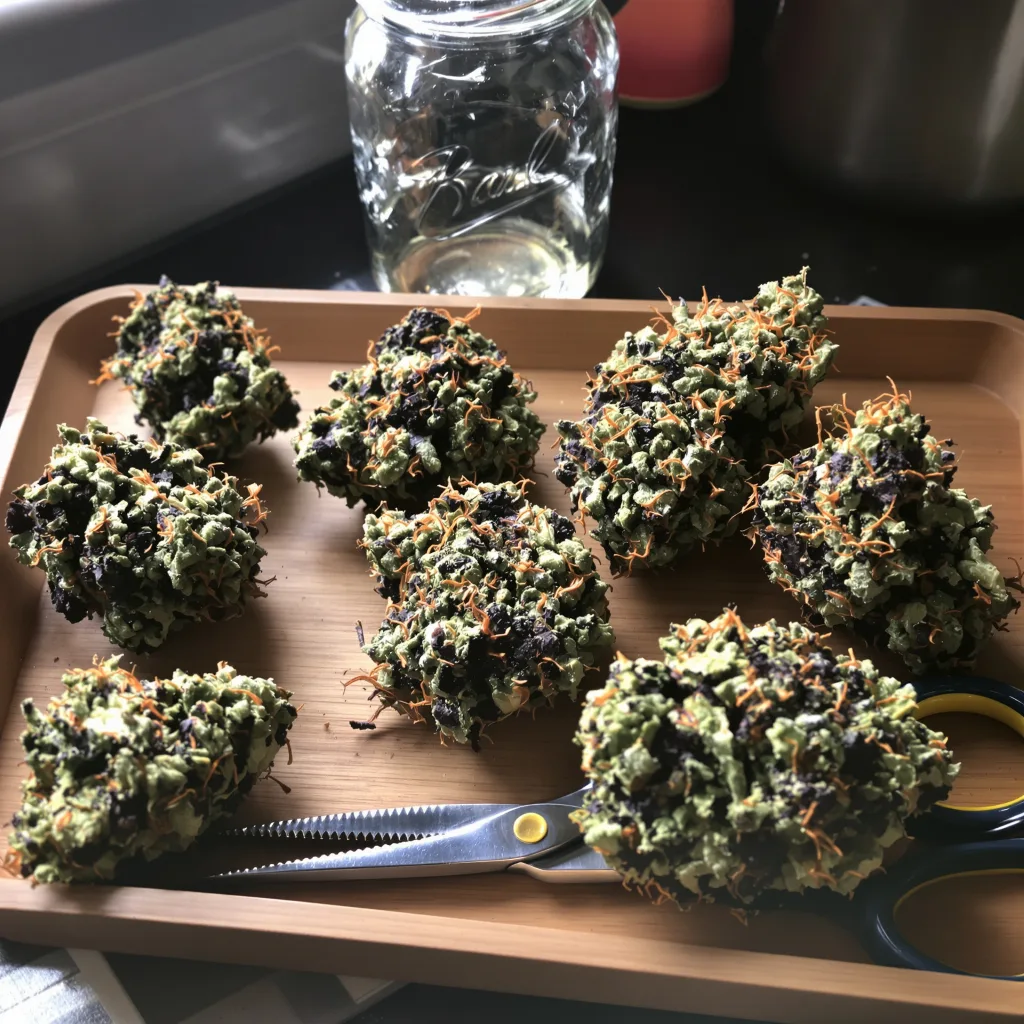 Sweet Dream 78% indica / 22% sativa flower with visible trichomes