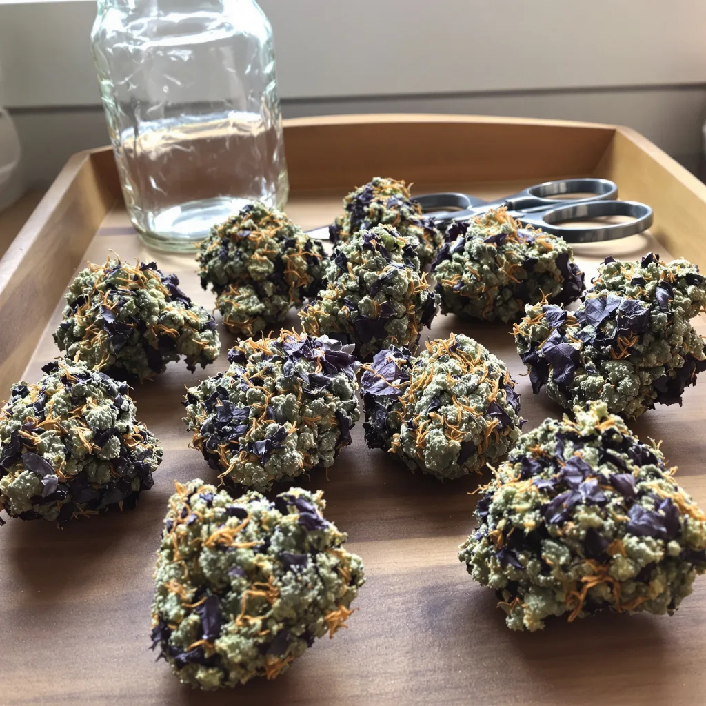 Sweet Lafayette 87% indica / 13% sativa flower with visible trichomes