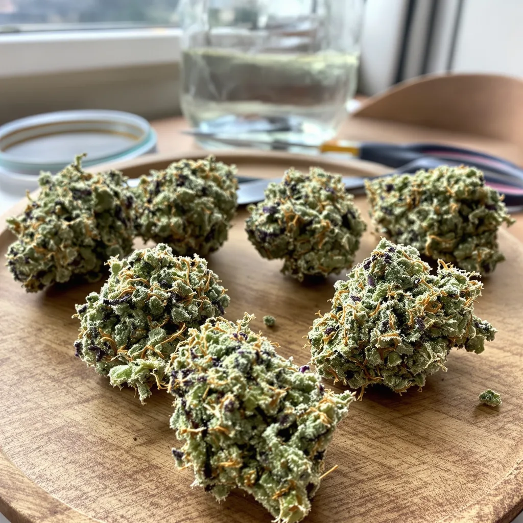 Tahoe OG 50% indica / 50% sativa flower with visible trichomes
