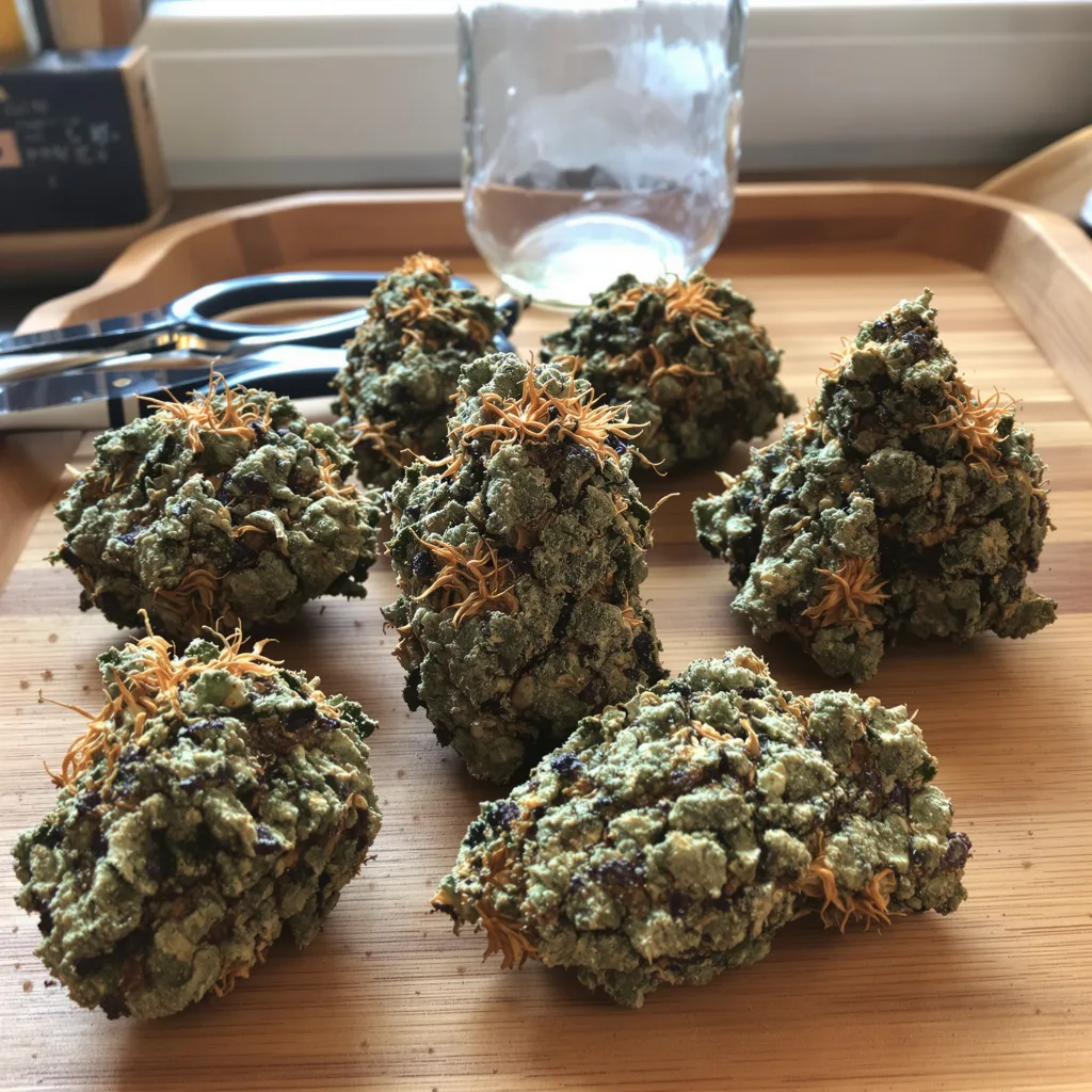 Tangerine Dream 79% indica / 21% sativa flower with visible trichomes