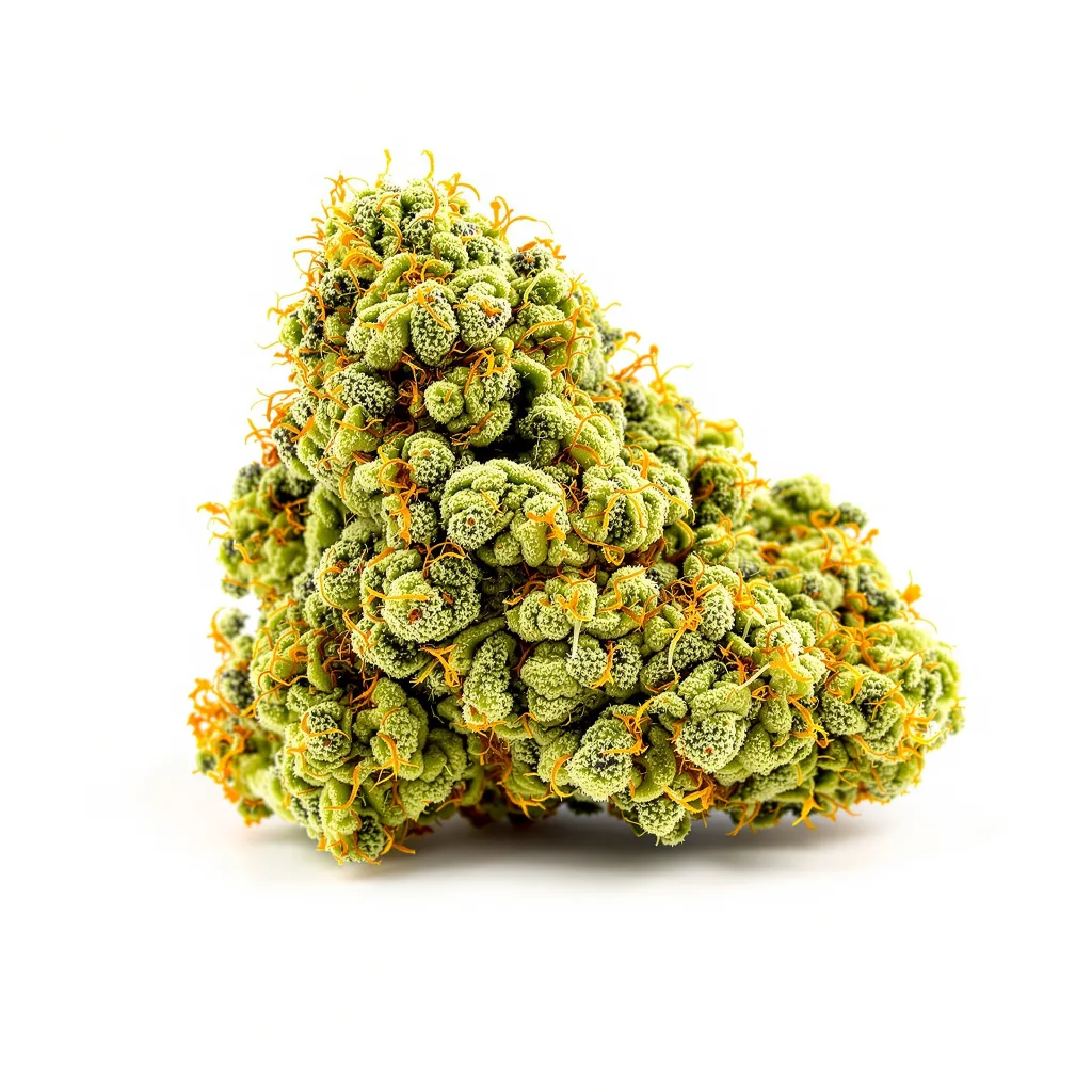 Tangerine Power 50% indica / 75% sativa flower with visible trichomes