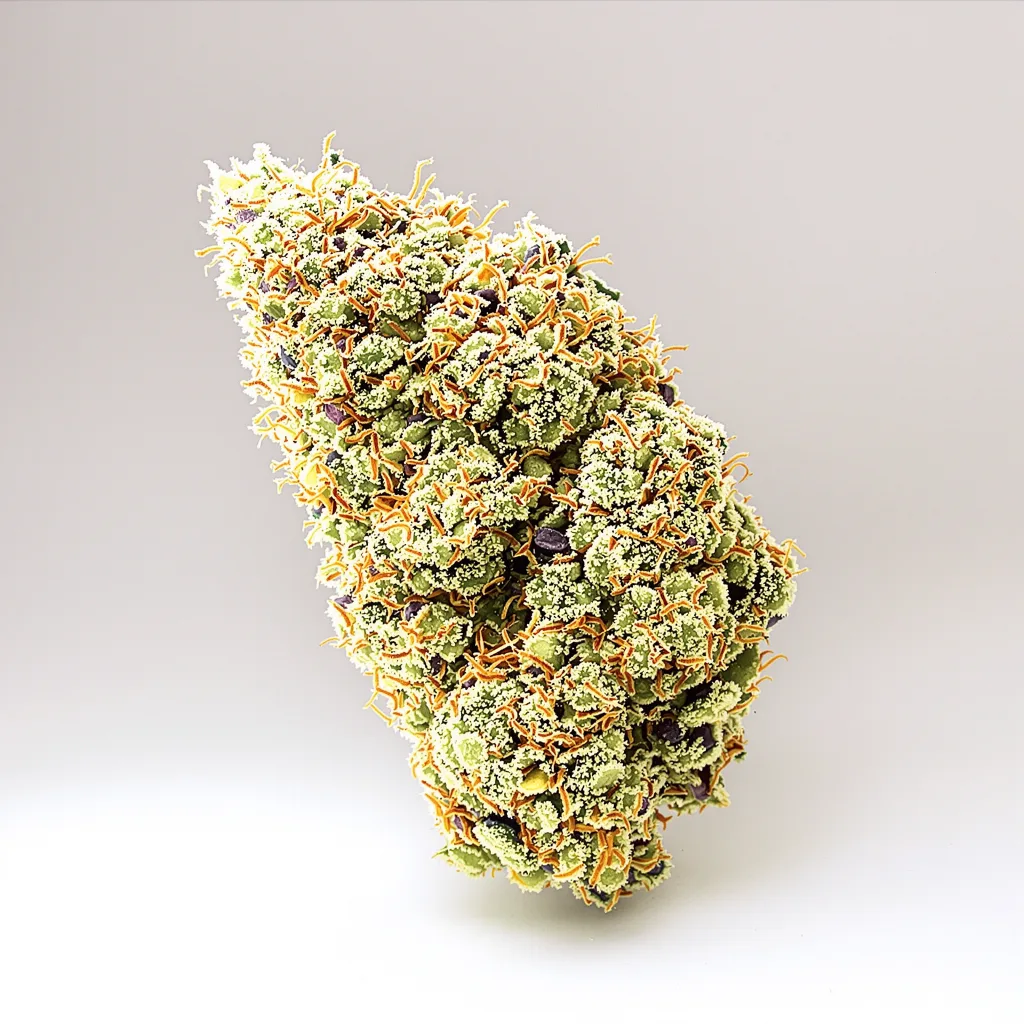Tangie Dream Book 36% indica / 64% sativa flower with visible trichomes