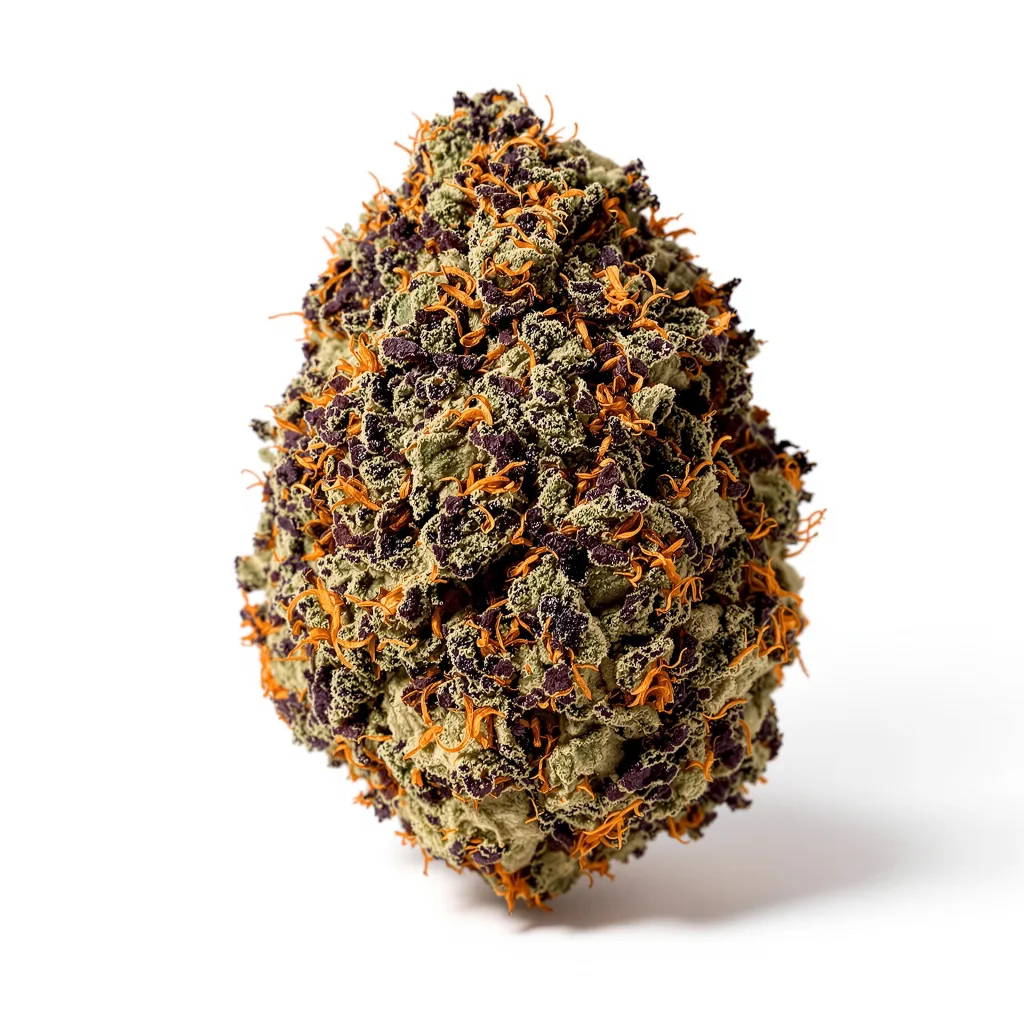 The Sister 77% indica / 23% sativa flower with visible trichomes