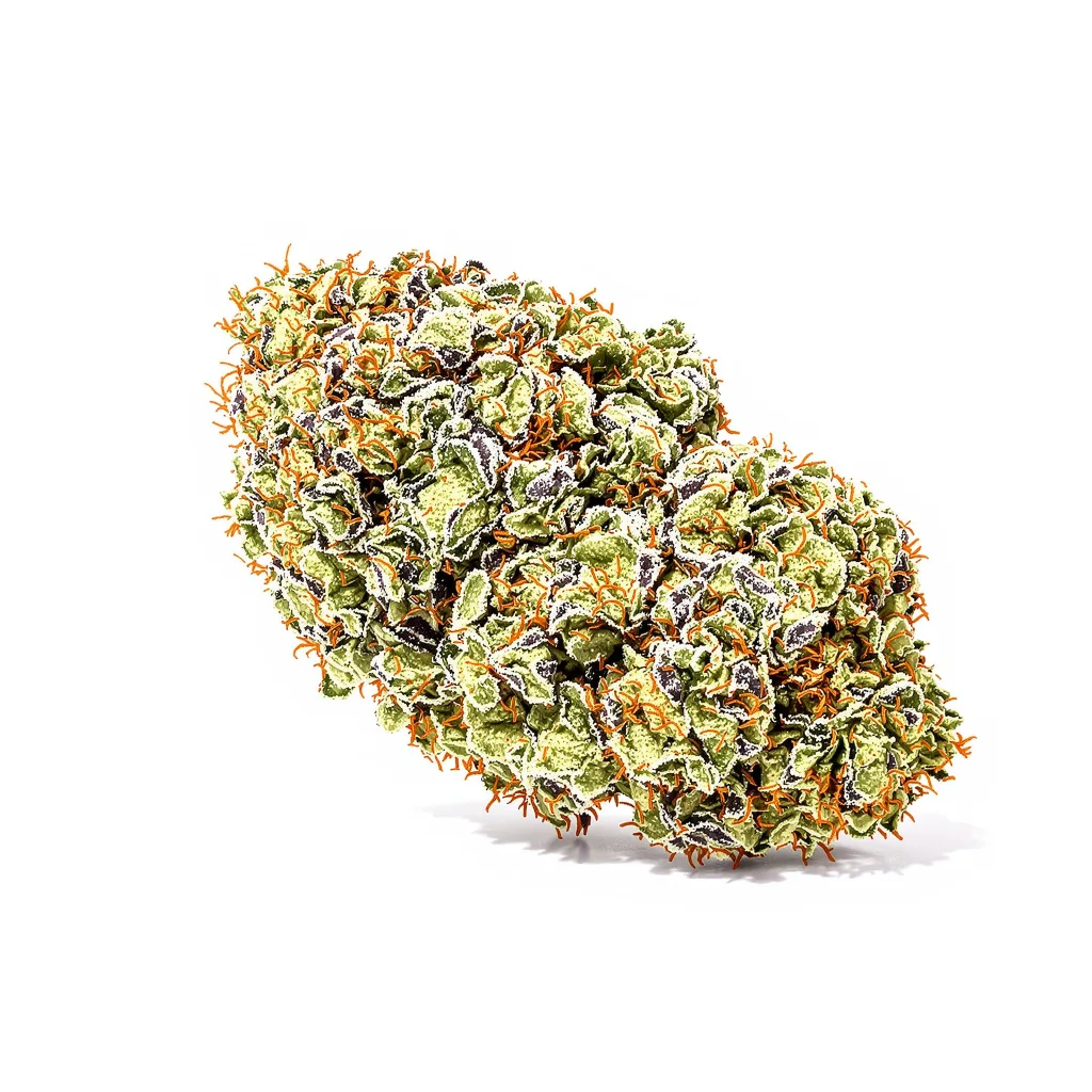 Tiger Woods 47% indica / 53% sativa flower with visible trichomes