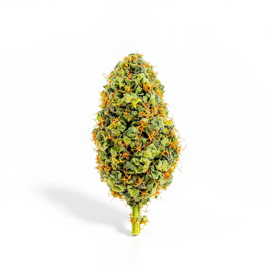 Timewreck 25% indica / 75% sativa flower with visible trichomes