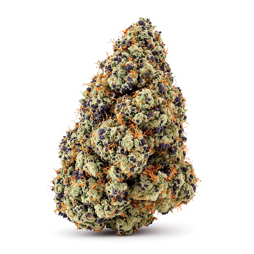 Triple Cheese 70% indica / 30% sativa flower with visible trichomes