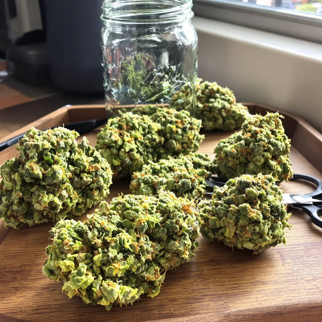 Turbo Mind Warp 20% indica / 80% sativa flower with visible trichomes