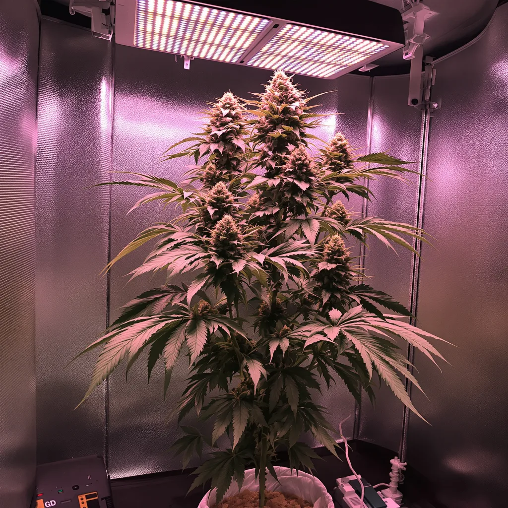 Turbo Mind Warp cannabis plant in flowering stage — 60-100 cm autoflower