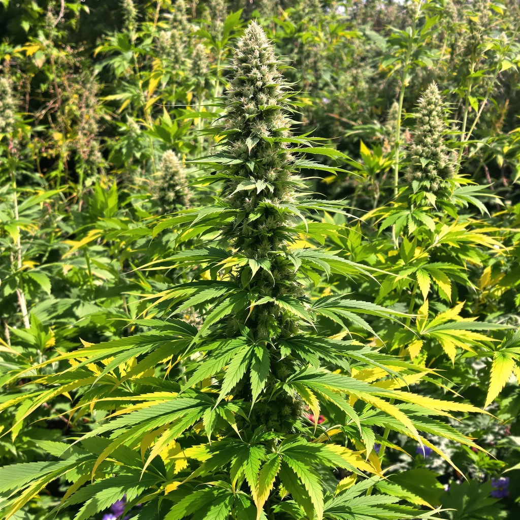 Turbo Mind Warp 20% indica / 80% sativa flower with visible trichomes