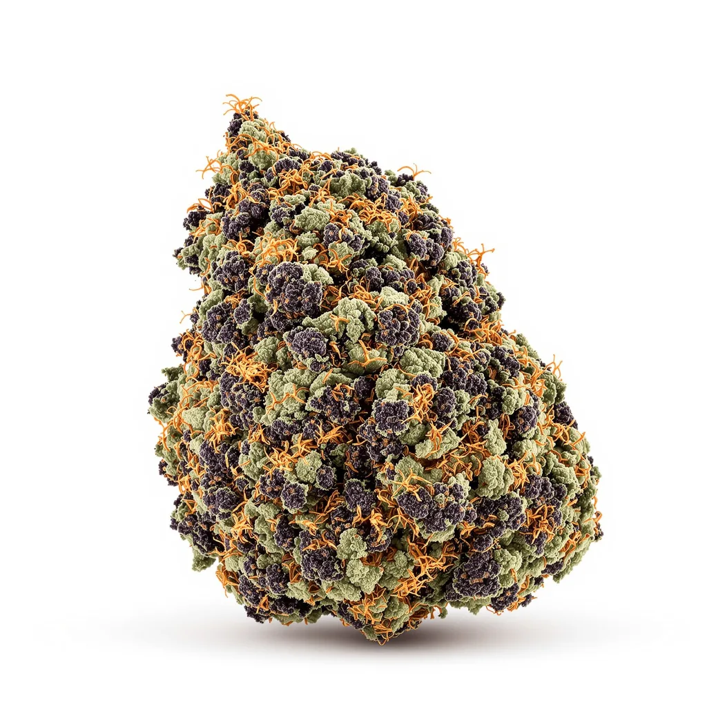 UW 80% indica / 20% sativa flower with visible trichomes
