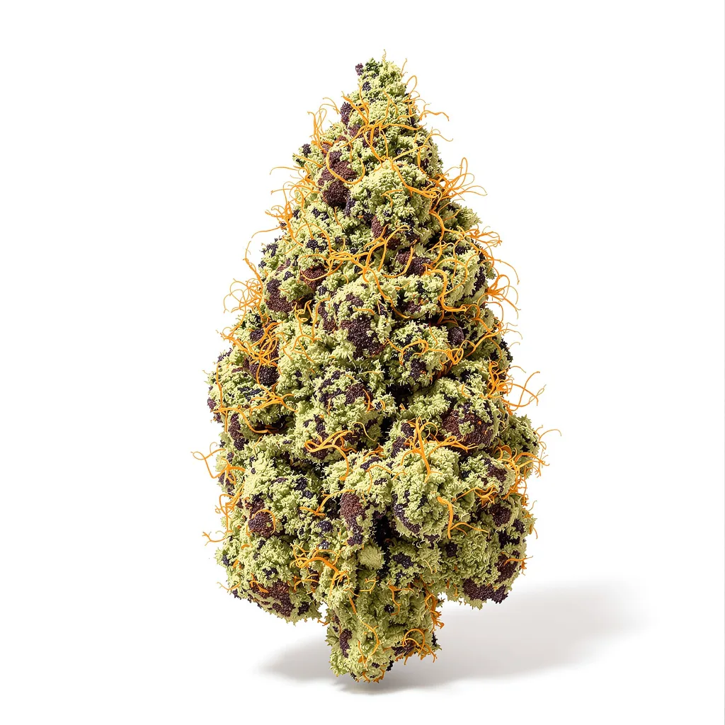 Vanilla Kush 70% indica / 30% sativa flower with visible trichomes