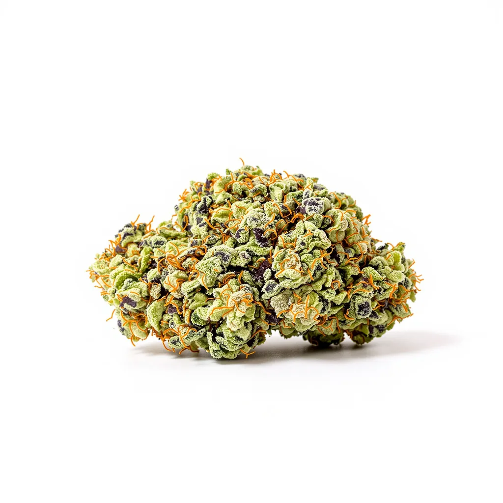 Venus OG 57% indica / 43% sativa flower with visible trichomes