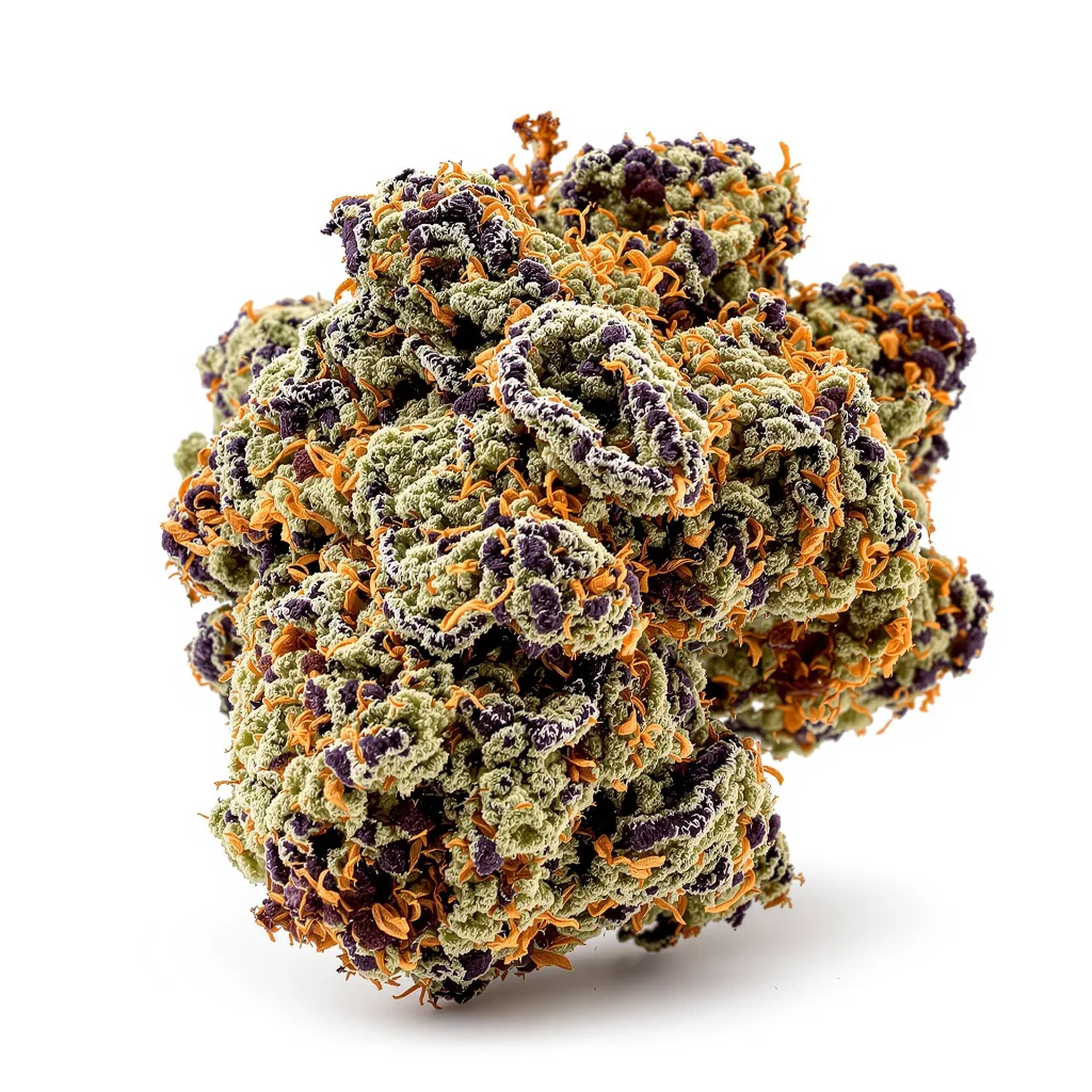West OG 83% indica / 17% sativa flower with visible trichomes