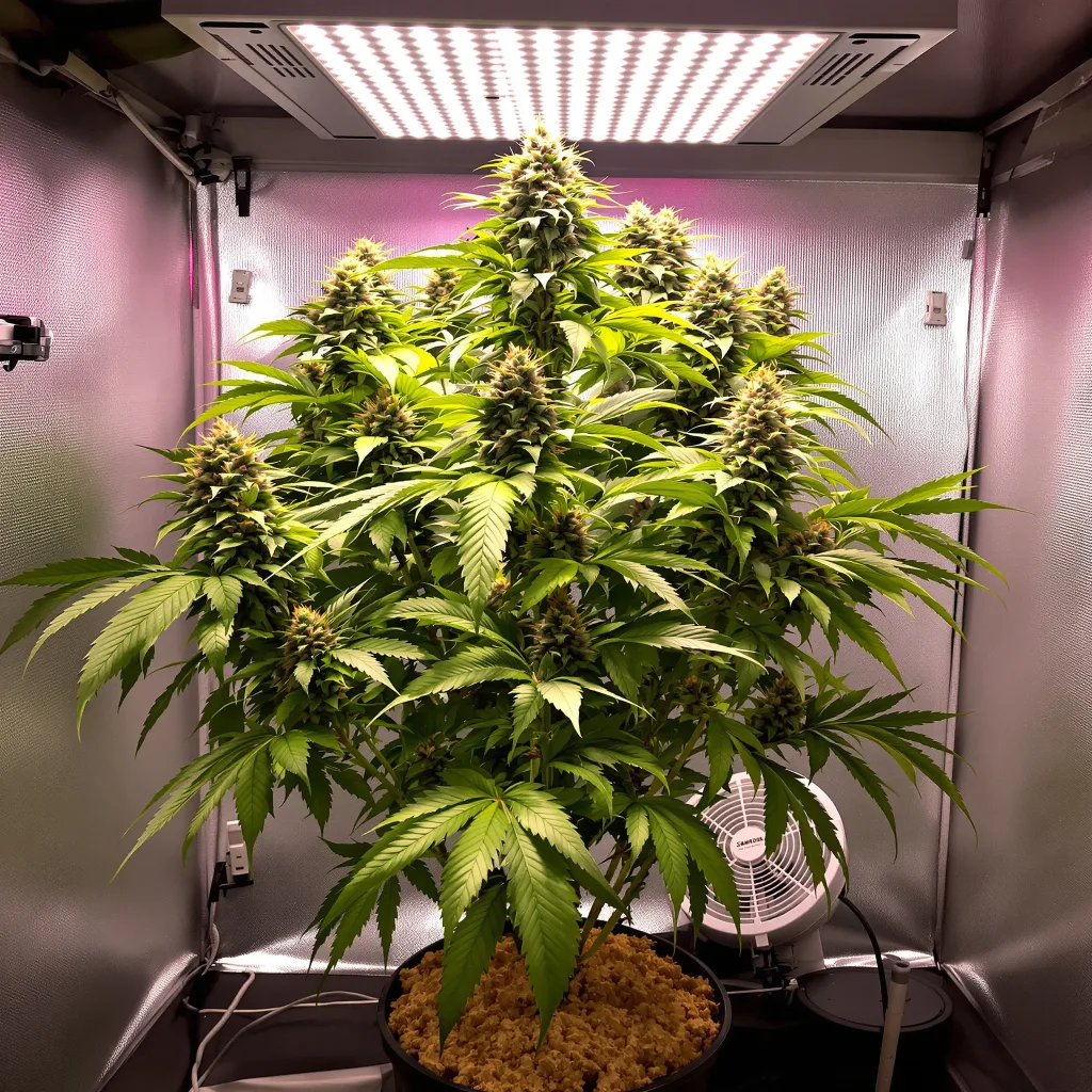 White Fire 43 cannabis plant in flowering stage — 60-100 cm autoflower