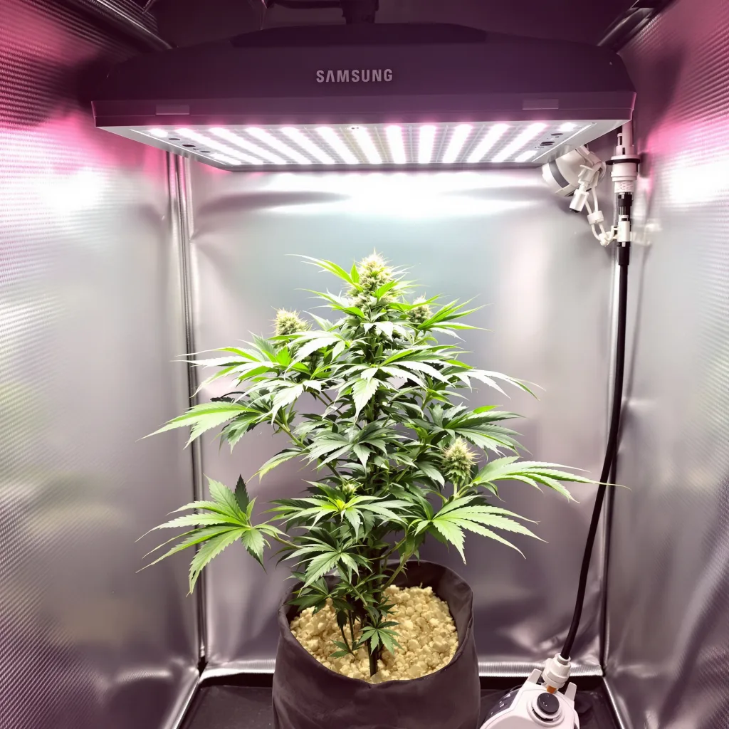 White Fire 43 cannabis plant in flowering stage — 90-130 cm feminised