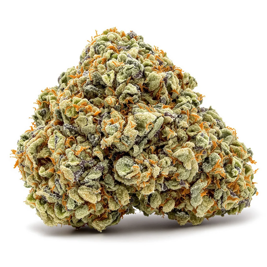 White Gold 60% indica / 30% sativa flower with visible trichomes