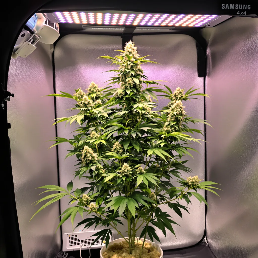 White Russian cannabis plant in flowering stage — 120-180 cm feminised