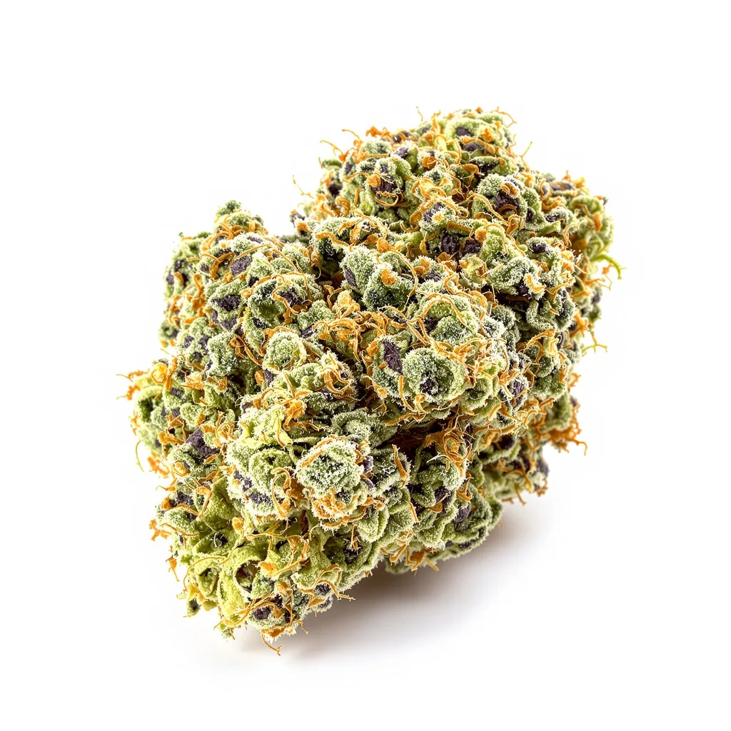 Wildberry 44% indica / 56% sativa flower with visible trichomes