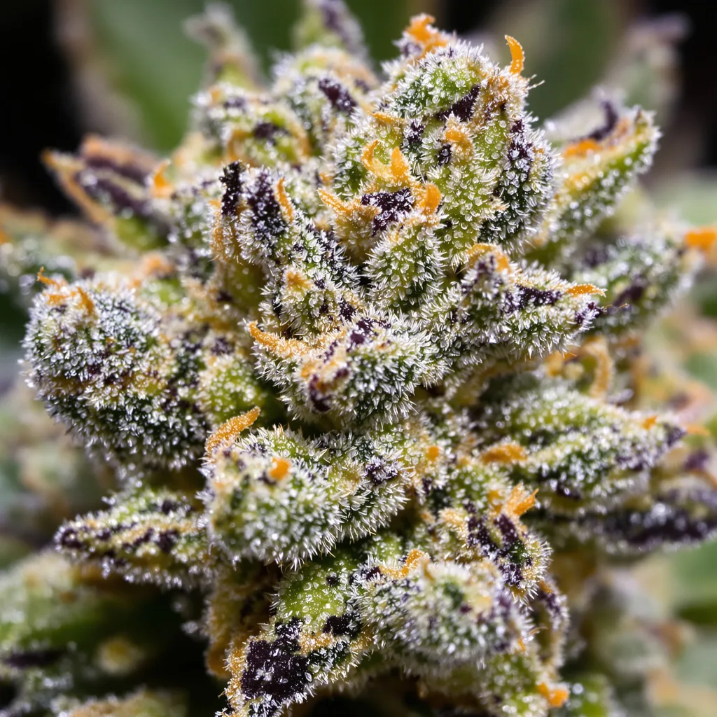Willy's Wonder cannabis bud close-up showing dense forest-green nugs