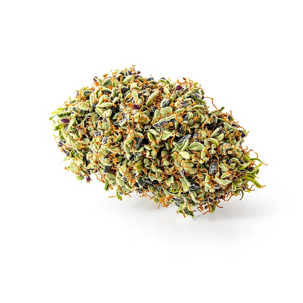 Willy's Wonder 65% indica / 25% sativa flower with visible trichomes