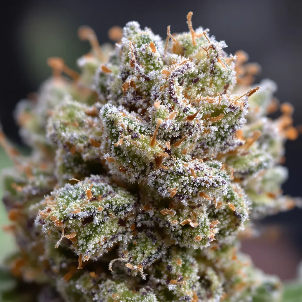 Willys Wonder cannabis bud close-up showing dense forest-green nugs