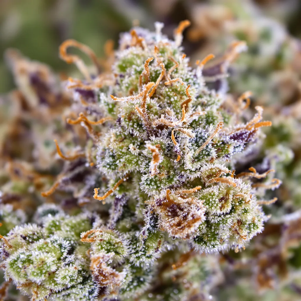 Wonder Woman cannabis bud close-up showing balanced bud structure with frosted trichomes