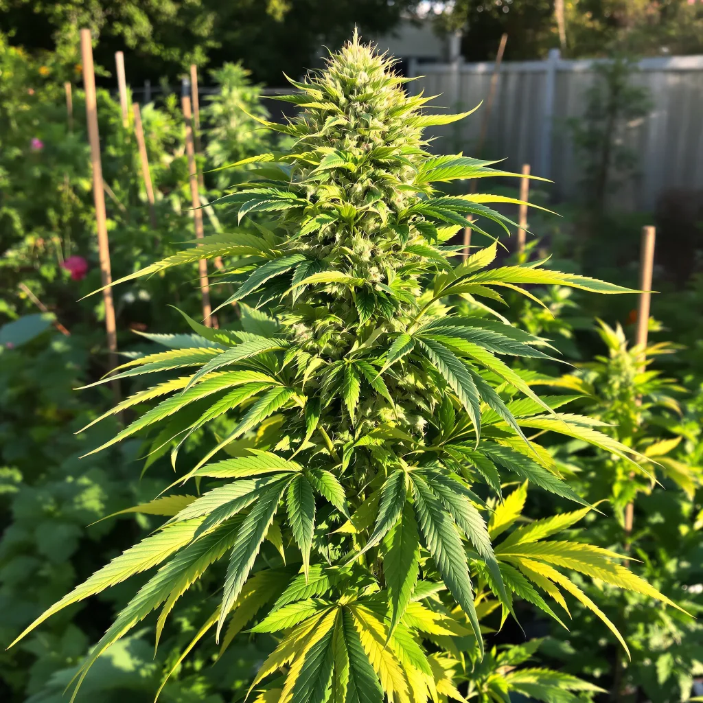Woody Kush 83% indica / 17% sativa flower with visible trichomes