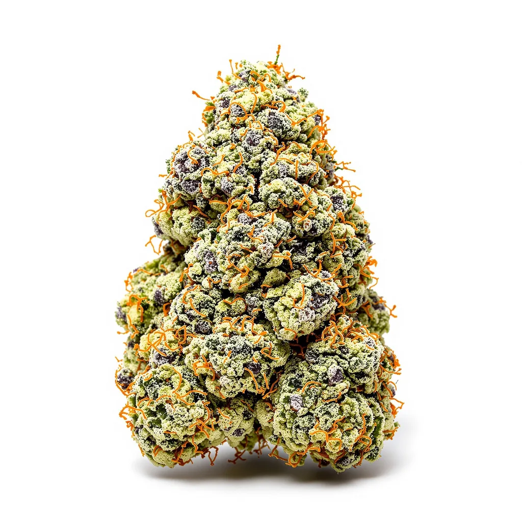 WTF 47% indica / 53% sativa flower with visible trichomes