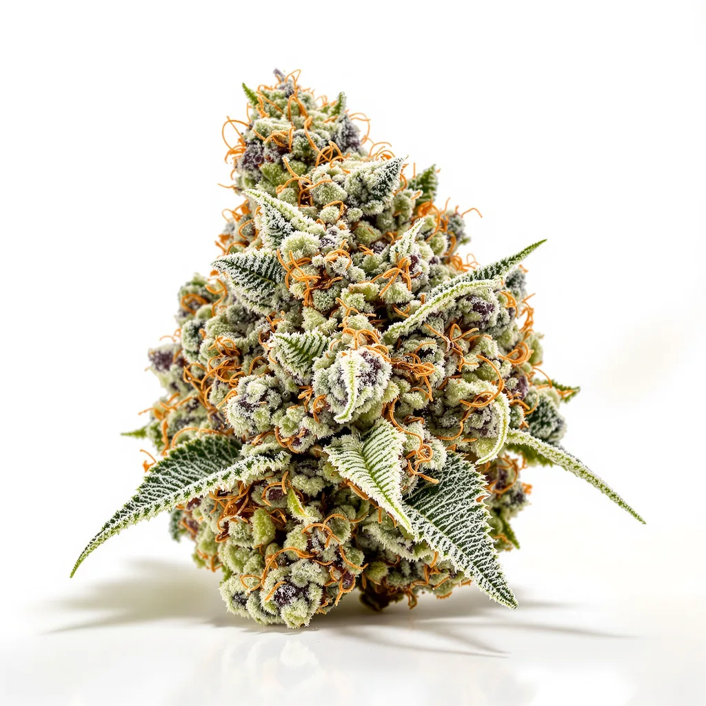 X-Files 42% indica / 58% sativa flower with visible trichomes