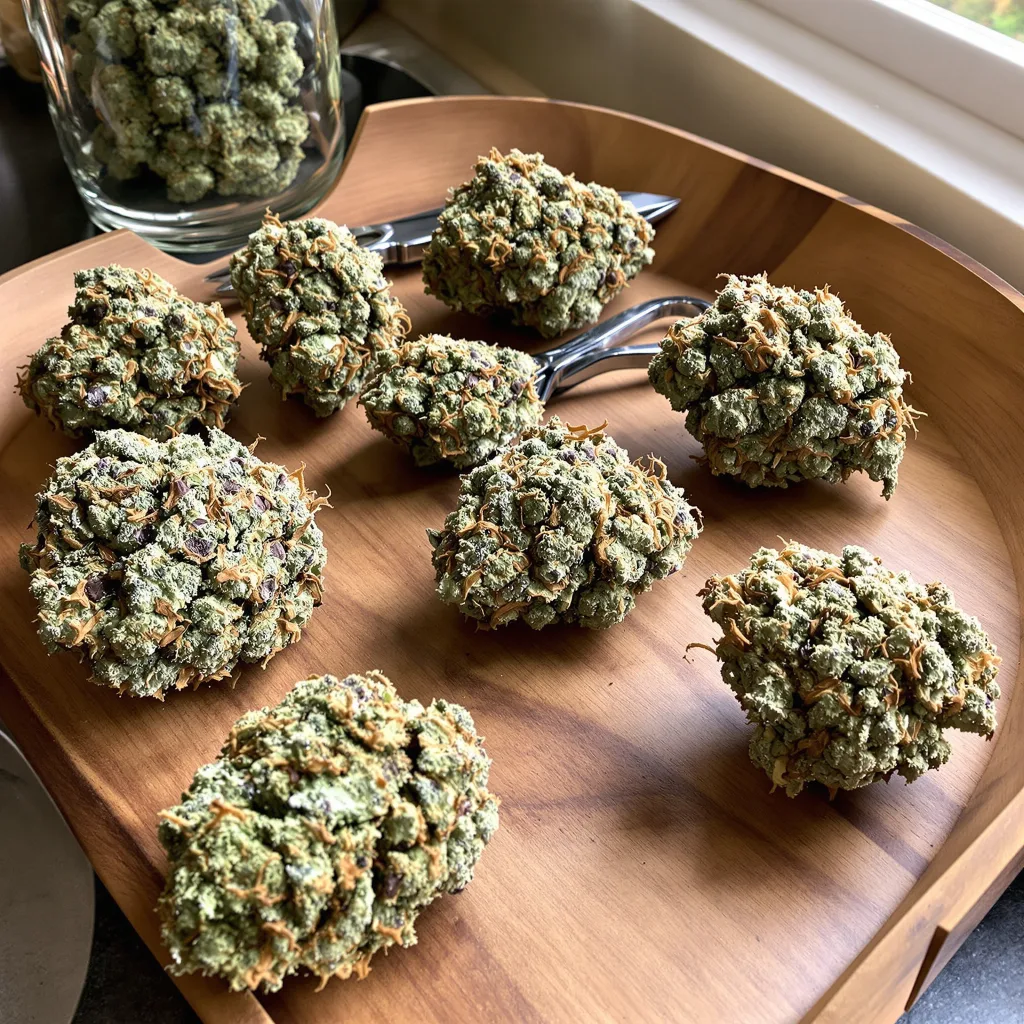 Yoda OG 39% indica / 61% sativa flower with visible trichomes