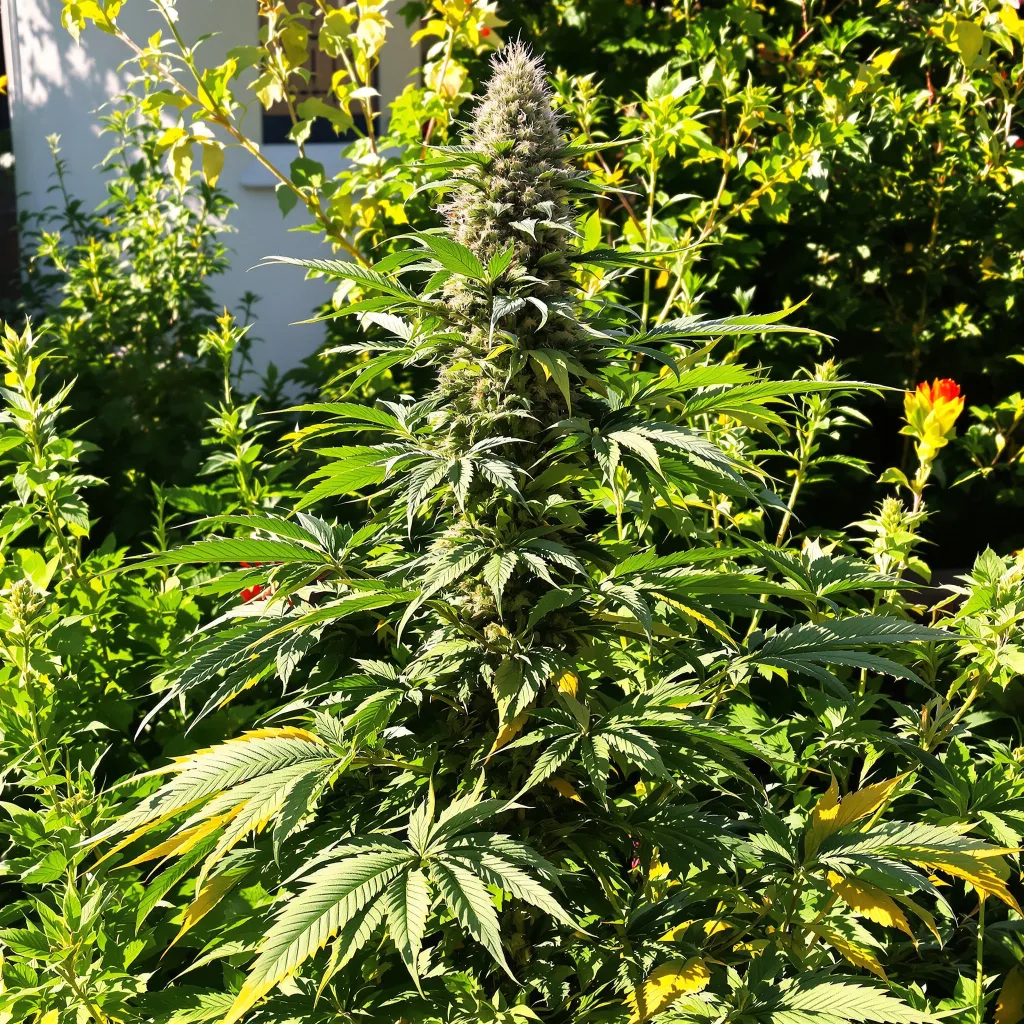 Yoda OG 39% indica / 61% sativa flower with visible trichomes