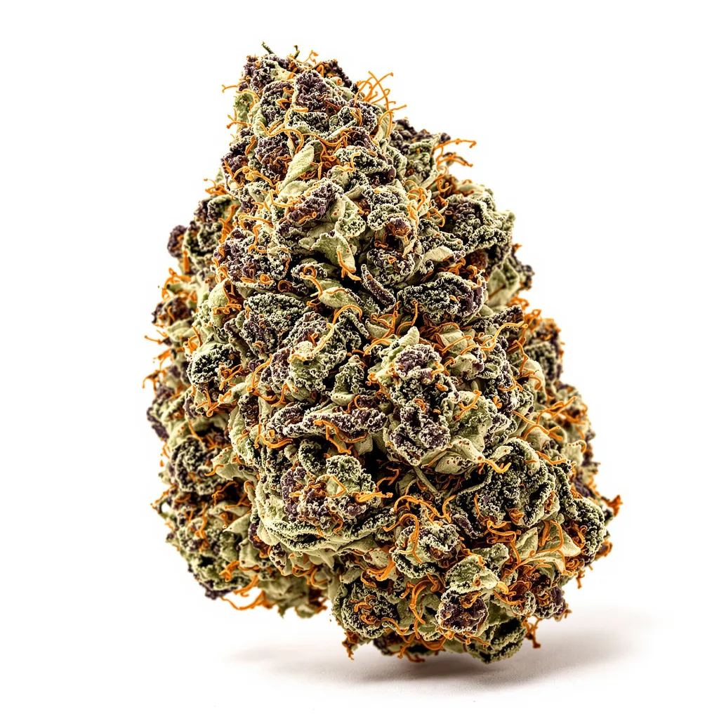 Yumboldt 71% indica / 29% sativa flower with visible trichomes